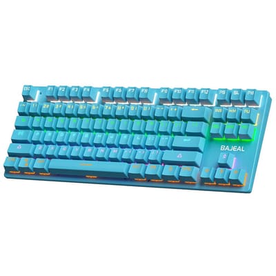 BAJEAL 87 touches clavier mécanique filaire clavier mécanique à lumière mixte avec bleu mécanique style 4 bleu