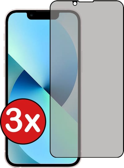 Screenprotector - 3 Stuks - Geschikt voor Apple iPhone 13 Mini - Privacy Filter - Beschermglas - Gehard Glas - Tempered Glass - Screen Protector