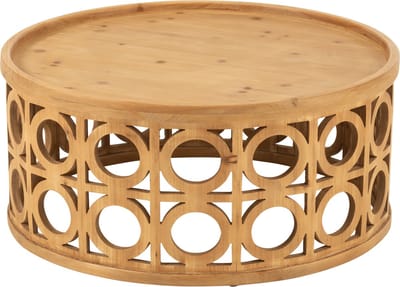 J-Line salontafel Gekerfd - hout - naturel