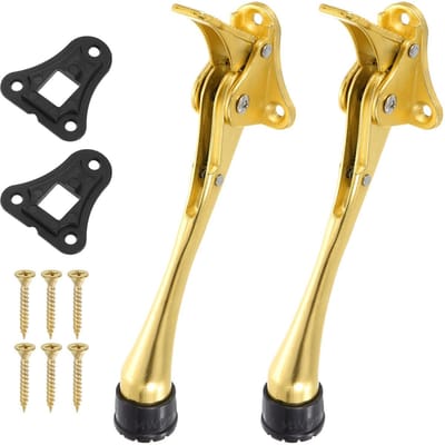 Dailygoods- Deurstopper Hoogte Verstelbaar - Deurbuffer - Deurstoppers voor Binnen - Kickdown Deurstopper - Zinklegering - 2 Stuks