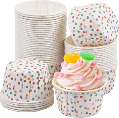 50 Stuks Papieren Cakevormpjes voor Muffins en Cupcakes, Ideaal voor Bakken en Feestjes (Wit)