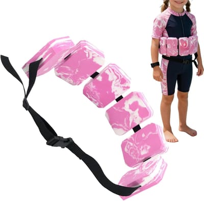 Zwemgordel Kinderen - Drijfhulpmiddel Zwemmen - Veilig Leren Zwemmen - Verstelbare Band - 1.2 Meter Band - Roze Wit