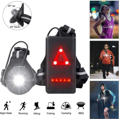 Jumada's LED Hardloop verlichting - Hardloop lampjes - Wandel verlichting - Reflecterend - Hardloop borstlamp - - Hardloopvest met verlichting - Wandelverlichting - USB oplaadbaar - Verstelbaar