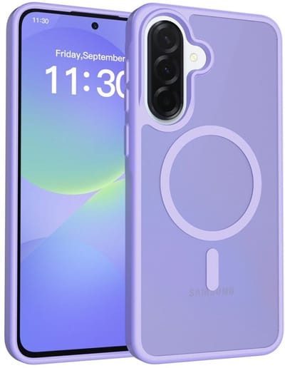 Hoesje Geschikt voor Samsung Galaxy A37 - Compatibel met MagSafe / Qi2 - Matte Beschermhoes - Back Cover met Magneet - Paars