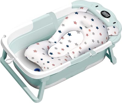 Opvouwbaar Babybad met Zitje en Digitale Thermometer (0-36 Maanden)