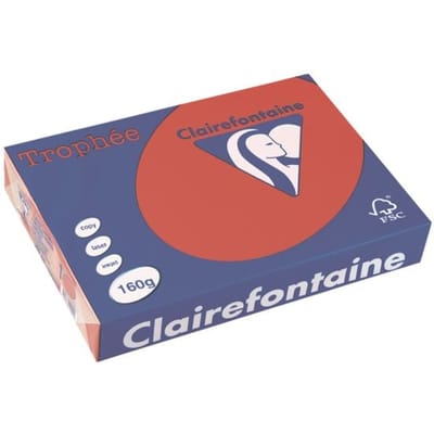 Clairefontaine Trophée Intens, gekleurd papier, A4, 160 g, 250 vel, kersenrood
