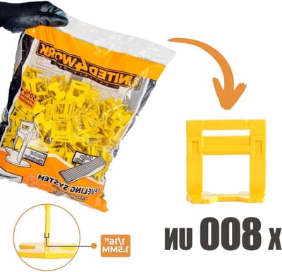 Tegelnivelleringssysteem Clips - Tegelwiggen Set - Vloer en Wand Tegelen - Uniforme Voegen Breedte - 1.5 mm - Geel