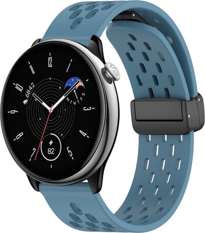 Siliconen bandje - geschikt voor Garmin Venu (2 Plus) / Venu SQ (2) / Vivomove (Style - Sport) / Vivoactive 3 / 5 / 6 / Forerunner 55 / 165 / 245 / 645 / 570 - 42mm - blauw