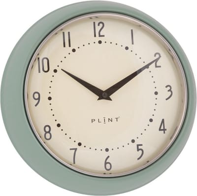 Plint - Retro Wandklok - Leaf (groen) | Retro look | Vintage | Luxe