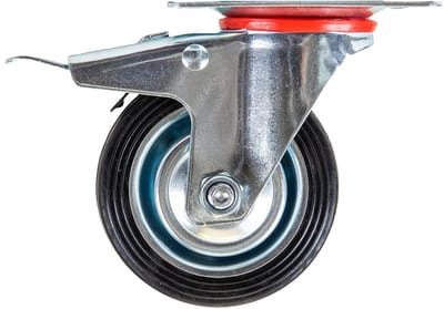 Zware Duurzame Wielen met Robuuste Rem | 4 Stuks | 75 mm | Tot 200 kg | Zwart | Voor Transport en Meubels