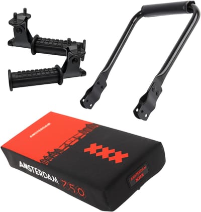 Voordeelfiets Fietskussen Bagagedrager set - Fietskussen Amsterdam + Rugsteun Bagagedrager (12-14 cm) + Voetsteunen (Universele Set)