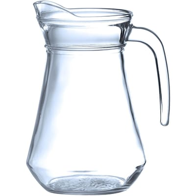 HENDI Glazen schenkkan - 1 liter - diameter 100 mm x hoogte 198 mm - vaatwasmachinebestendig - transparant - voor sap, water en thee