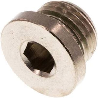 G 1/4'' Vernikkeld Messing Plug met binnenzeskant en FKM Afdichting 16 Bar [5 Stuks]