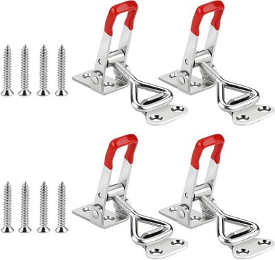 4-delige Toggle Sluiting met 8 Schroeven, Hoekmontage voor Deuren, Sterke Bevestiging en Spanning voor Meubelprojecten