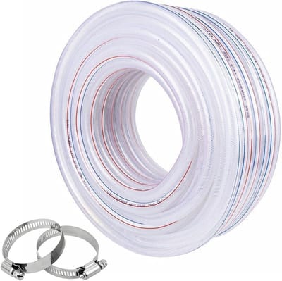 PVC Tuinslang voor Water, Olie en Brandstof - 3 Meter Lange Slang met 2 Slangklemmen (20 x 25 mm) voor Aquariums en Transporttoepassingen