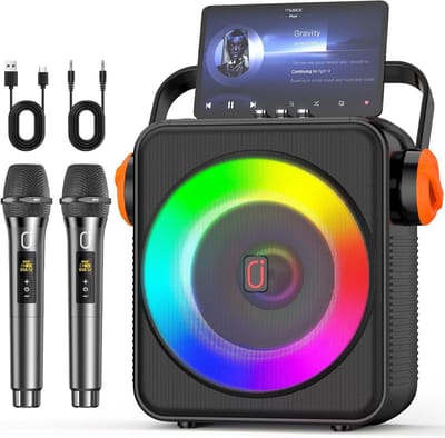 Draagbare Karaoke Machine met Bluetooth en Draadloze Microfoons voor Volwassenen