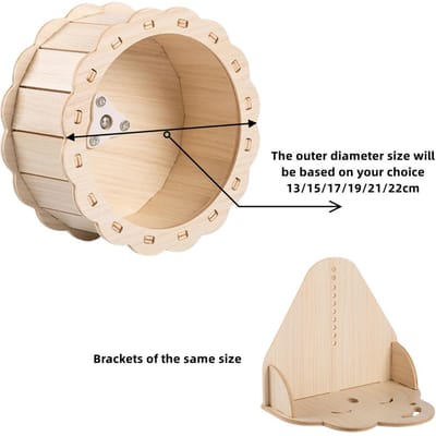 Huisdier Hamster Loopwiel Houten Stil voor Goudbeer Eekhoorn Cavia Loopband Speelgoed Huisdier Hamsterkooi Oefening Loopwiel (as the picture,Outer Diameter 19cm)