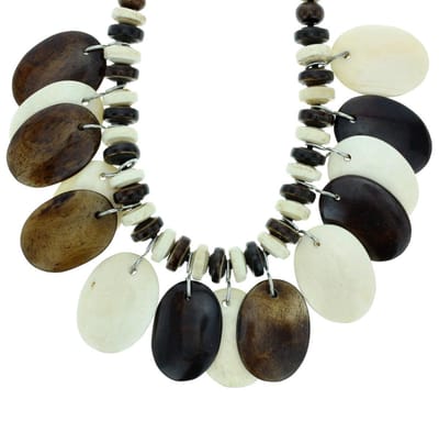 Behave - Ketten bruin en crème - Verstelbare lengteketting 75 cm"