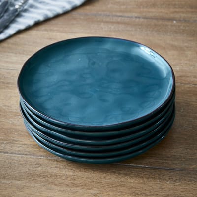 LOBERON Dessertbordje set van 6 Biarré blauw