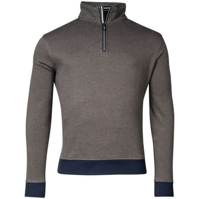 Baileys Trui Sweat Halfzip 2-Tone Allover Jacquard Taupe / male
