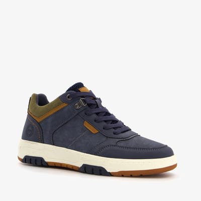 Blue Box hoge heren sneakers blauw cognac - Maat 41 - Uitneembare zool