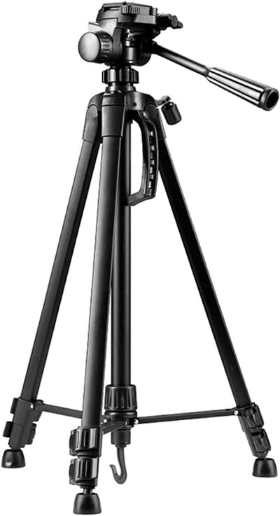 Projector Statief - Vloerstandaard Houder - Presentaties Geven - 360 Graden Kogelkop - 55-140 cm Hoogte - Zwart