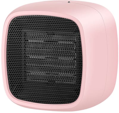 Elektrische kachel - Ventilatorkachel - kleine ruimteverwarmer - Draagbare ruimteverwarmer - Draagbare - compacte - kleine - veilig - stil - voor gebruik op kantoor - bureau - binnenshuis - roze