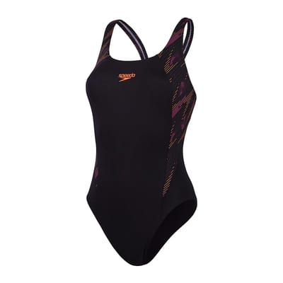 Speedo HyperBoom Splice Muscleback Zwart/Paars Sportbadpak - Maat 38