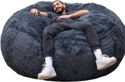 Bananair - Zitzak XXL afneembare hoes - imitatiebont - Grijs - 200 cm
