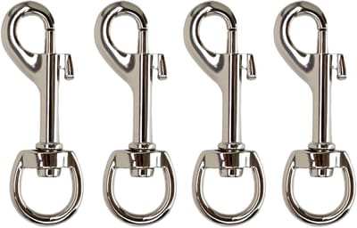Robuuste Carabiner Haak met Draaikop, 68 mm, 4 Stuks, Ideaal voor Hondenriem, Paracord en Sleutelhanger, Perfect voor Buitenactiviteiten en DIY Projecten