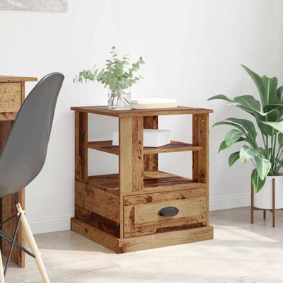 vidaXL - Nachtkastje - Oudhout - 50 - x - 50 - x - 60 - cm - Bewerkt - hout
