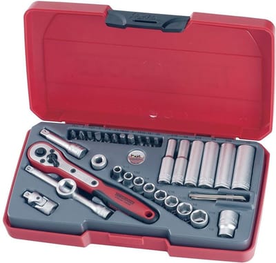 Teng Tools T1435AF 35-delige Doppenset met ratel - Inch - 1/4"