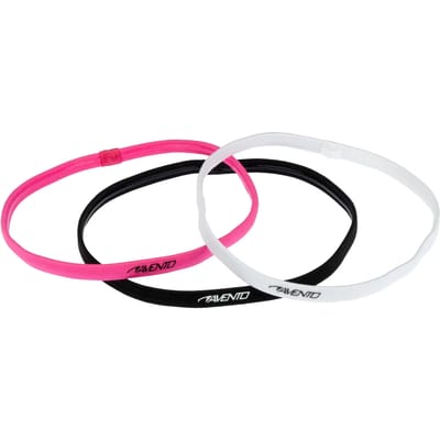 Avento Sporthaarband Elastiek - 3 stuks - Roze/Zwart/Wit - Antislip