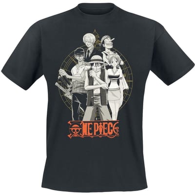 One Piece - Anime T-shirt - One Piece - Group - S tot XXL - zwart