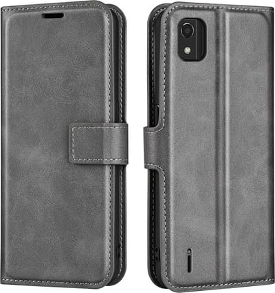 Coverup Hoesje - Geschikt voor Nokia C2 2E Hoesje - Coverup Deluxe Book Case - Grijs