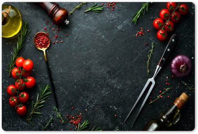 Placemats 45x30 cm - Placemat kunststof - 1 stuk - Stilleven - Kruiden - Italiaans - Specerijen - Borden onderleggers - Decoratie voor op tafel - Keuken tafeldecoratie accessoires - Vinyl onderlegger - Tafelversiering