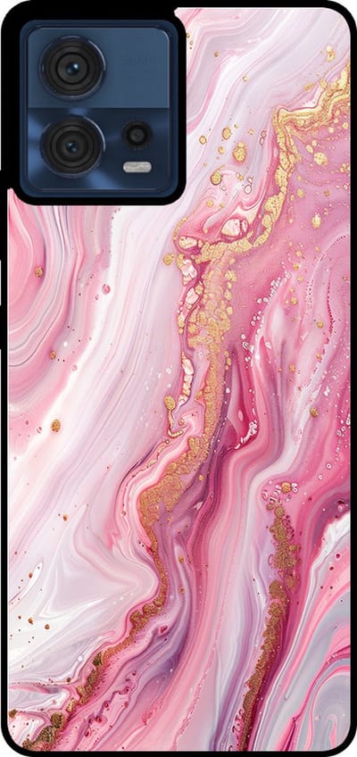 Smartphonica Telefoonhoesje Geschikt voor Motorola Edge 30 Fushion / Moto S30 Pro met marmer opdruk - TPU backcover case marble design - Roze geschikt voor Motorola Edge 30 Fushion;Motorola Moto S30 Pro