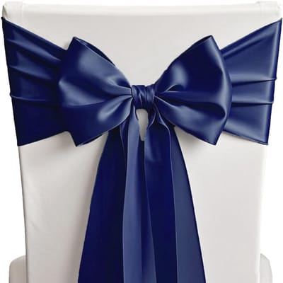 25 Stuks Navy Blue Stoel Covers met Strikken voor Bruiloft Decoratie