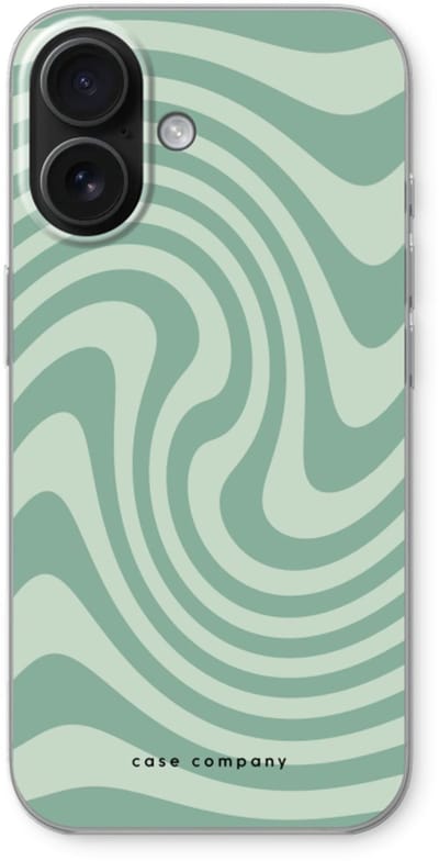 Case Company® - Hoesje geschikt voor iPhone 16 hoesje - Swirl Groen - Soft Cover Telefoonhoesje - Bescherming aan alle Kanten en Schermrand
