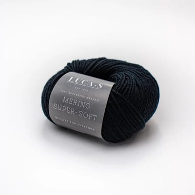 Brei-Haakgaren Luca-s - Supersoft 100% Merino - 03 - Black - Zwart - bol van 50 gram