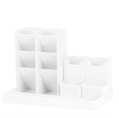Pennenbak - Penhouder met 13 vakken - Pennenhouder - Bureau Organizer - Pennenbakjes - Desk Organizer - Wit