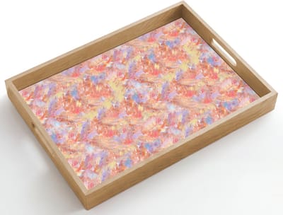 Dienblad hout 50x35 cm - Schootdienblad - Abstract - Multi - Kleur - Verf - Borrelplank rechthoek - Plateau dienbladen