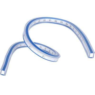 Règle Courbe Flexible Plastique Échelle Métrique Outil de Mesure Souple pour Dessin et Couture 50cm Flexible