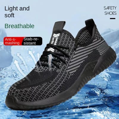 Werkschoenen Heren Anti-verpletterend en Anti-perforatie Stalen Neus Lichtgewicht, Antislip en Slijtvast 46