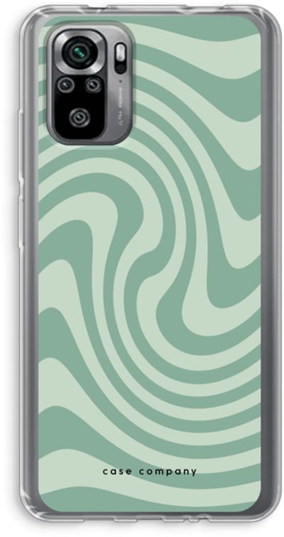 Case Company® - Hoesje geschikt voor Xiaomi Redmi Note 10S hoesje - Swirl Groen - Soft Cover Telefoonhoesje - Bescherming aan alle Kanten en Schermrand
