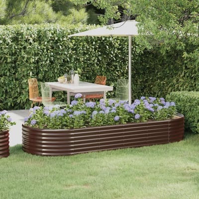 vidaXL - Plantenbak - 249x100x36 - cm - gegalvaniseerd - staal - bruin