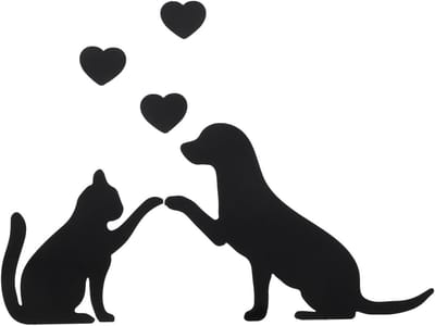 Set van Schattige Honden en Katten Wandstickers voor Spiegeldecoratie en Badkamer - Wanddecoratie voor Slaapkamer en Woonkamer