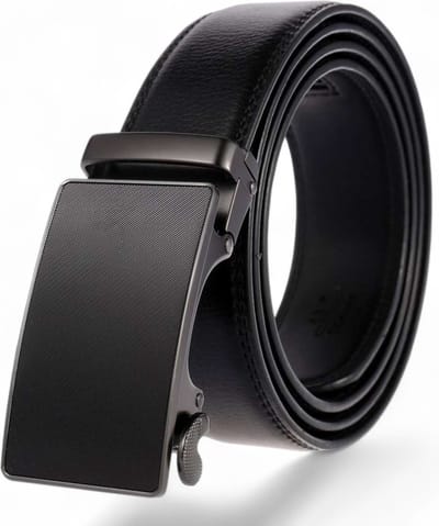 LOUD AND CLEAR® - Riem Heren - Leren Riem - Lederen Riem - Automatische Gesp - Leer - Zonder Gaatjes - Zwart - 120 cm