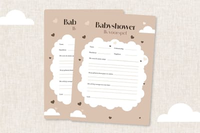 Bumpy Beige Babyshower Invulkaarten - Voorspelkaarten - Voorspellingen - 10 stuks - Natuurtinten - Stevig papier - A6 - More Morris