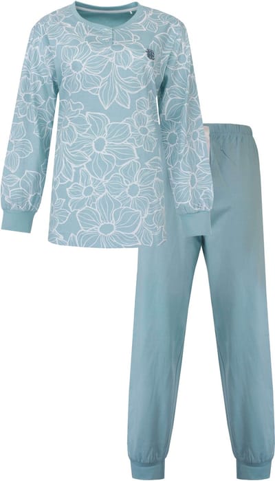 Tenderness Dames Pyjama - Lange Mouwen - Licht Blauw - Maat L